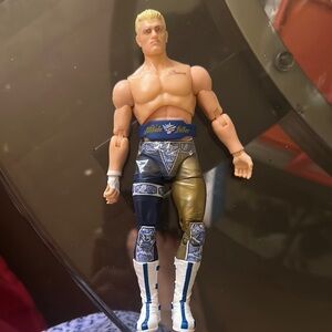 Blue and Gold Action Figure with Articulated Joints